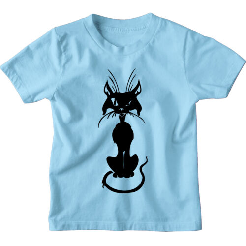 Black Cat Kid's Boys Girls T-Shirt | Screen Printed