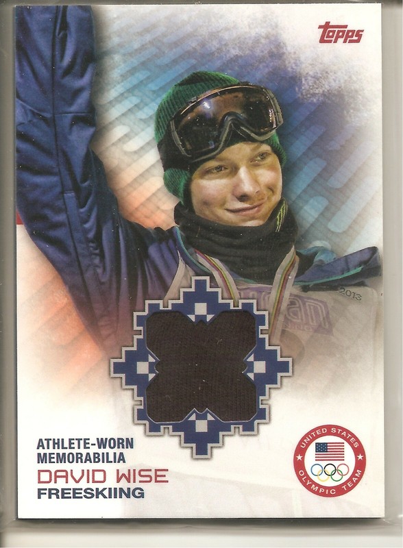TOPPS OLYMPIC TEAM " DAVID WISE " Freeskiing /Relic Card / 3 Time Gold Medalist