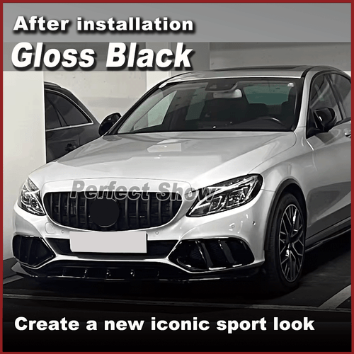 Para Mercedes W205 C250 negro brillante entradas de aire delanteras ventilación parrilla Air Vent - Imagen 3 de 11