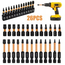 26pcs Impact Torx Set 6-point Tamper-proof Security Bitst7-t40 14 Shank 26pcs Impact Torx Set 6-point Tamper-proof Security Bitst7-t40 14 Shank