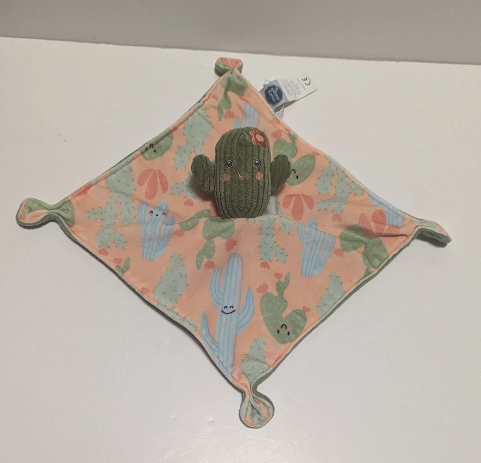 Manta de seguridad Mary Meyer Baby Lovey verde cactus felpa esquinas agrupadas suave Foto 3 de 4