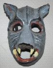 Vintage Paper Mache Mask Antique Creepy Tribal Dance Halloween Old Wolf Pig Hog — photo 1