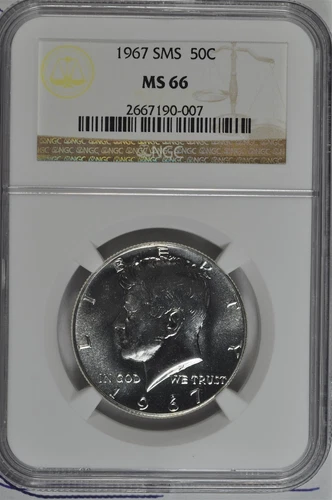 1967 SMS 40% Silver Kennedy Half Dollar NGC MS 66 SMS 40% Silver