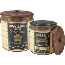 Wigglebutt Cookie Co. Juego de 2 botes para perros mascotas juego de 2 perros mamá papá NUEVO