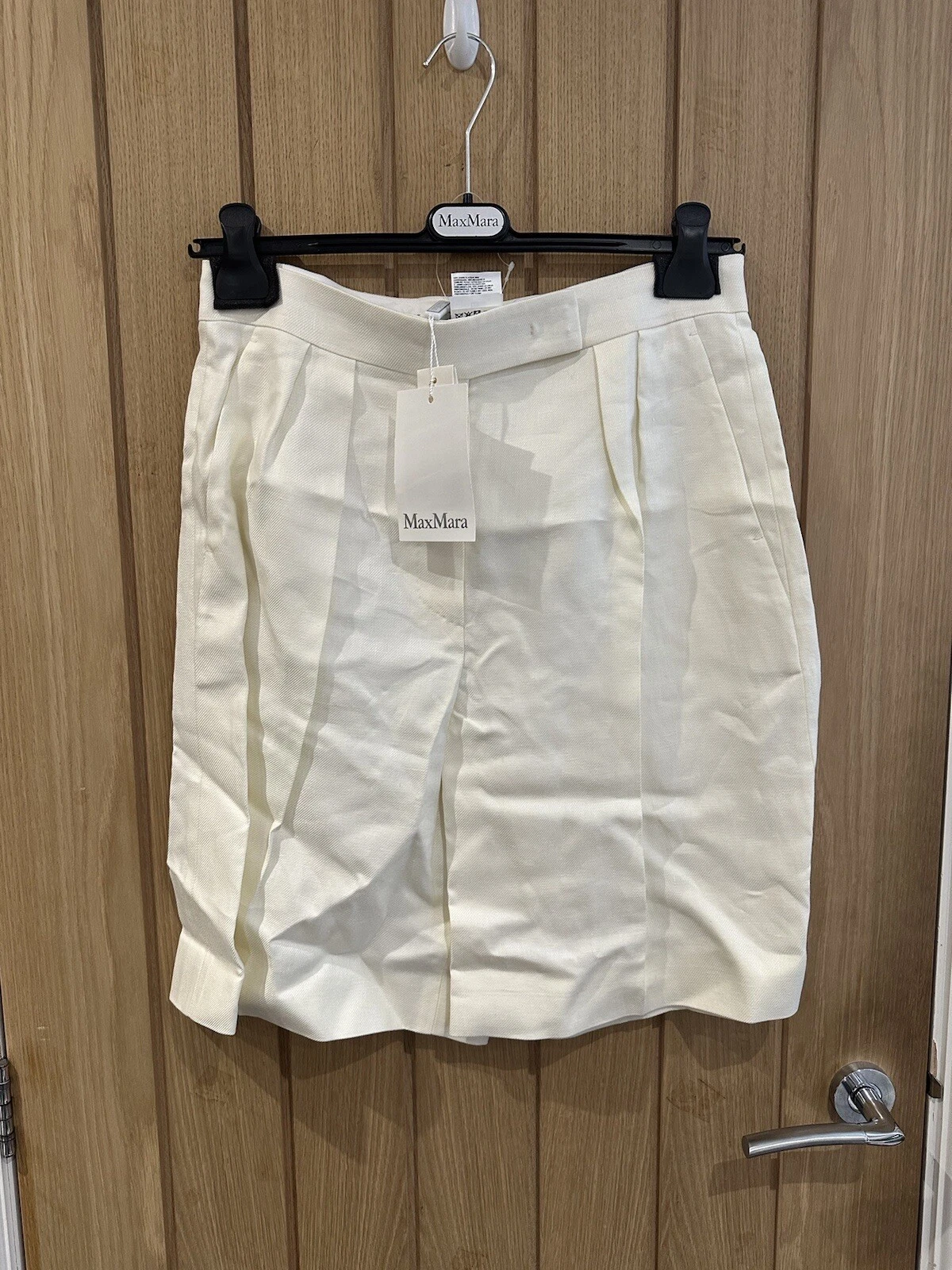MAXMARA Linen Shorts White Size 12 GENUINE RRP £280 #U2