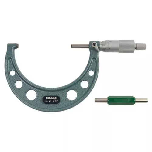 3-4" MITUTOYO 103-180 OUTSIDE MICROMETER  .001 RATCHET STOP CARBIDE FACE JAPAN