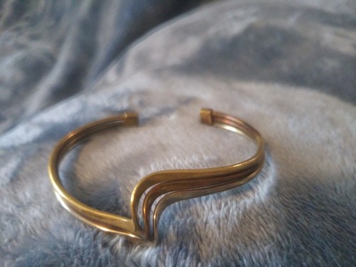 Wunderschönes Vintage Tri-Color Twist Armband, Kupfer, Messing, Silber - Bild 5 von 7