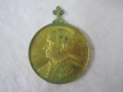 MEDAILLE COMMEMORATIVE DES NOCES D' OR DE S S LEON XIII PONT MAX 1888 G BOBIN P - Photo 1/3