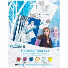 Disney Frozen 2; Painting Activity Set, Includes 2 Paint Sheets, Brush, 6 Paints