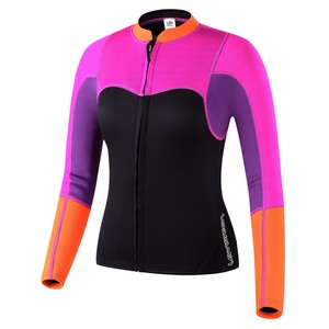 Womens-2mm-Neoprene-Long-Sleeve-Jacket-Front-Surfing-Zipper-Wetsuit-Top-US-Size