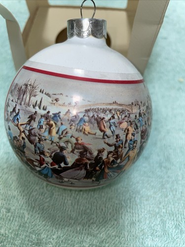Hallmark Ornament 1983 Currier And Ives Skating Pond Central Park Vintage - Picture 5 of 9