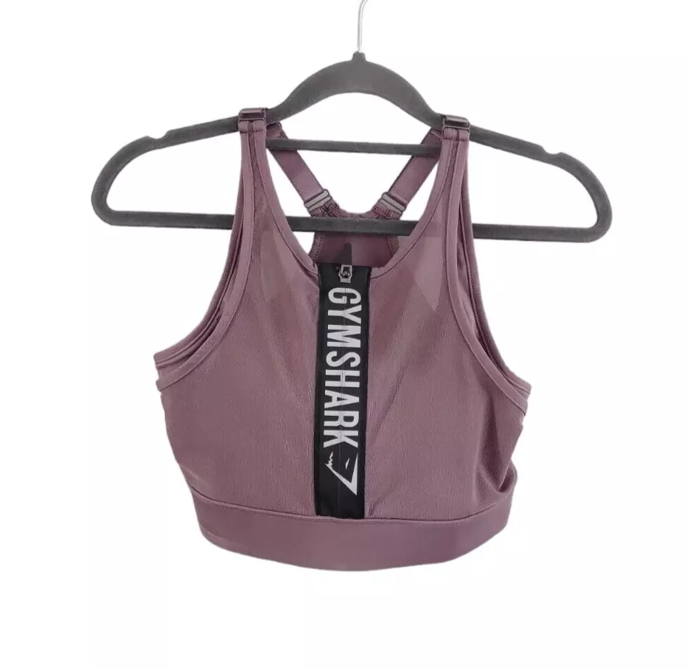 Gymshark Elevate Purple Sports Bra Front Zip Womens Medium Activewear Top  Run