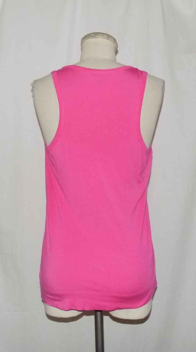 St John SoCa Sleeveless Blouse Top Pink Jersey Detachable Jewel