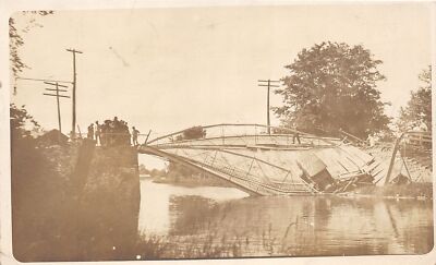PC1/ Boonville New York RPPC Postcard c10 Bridge Disaster Auto Wreck 425