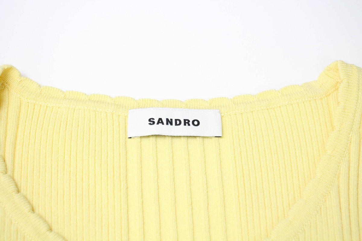 SANDRO Verone T-Shirt Women's LARGE Sleeveless Ribbed Tank