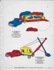 17 Full Color Toy Description Sheets from Renwal Manufacturing Company 1940-50s