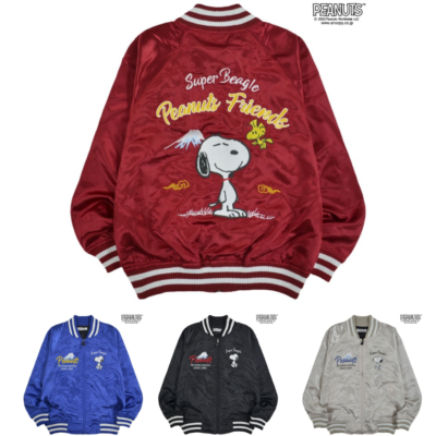 Peanuts Snoopy Sukajan Mt. Fuji Black, Red, Blue, Silver Japan
