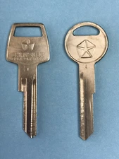 MOPAR Vintage Key Blank Set, 1956-58, 1966-67 Pentastar Logo, S1767CH, 1767CH 