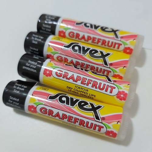 4pc Savex Lip Balm stick for Dry Chapped Lips each 0.15oz / 4.2g - grapefruit