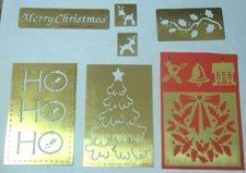  10 Metal Stencils Christmas Mistletoe HO HO HO Tree Wreath, ST-9