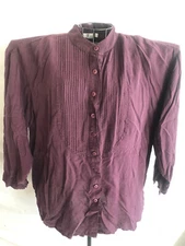 Sostanza Contemporary Apparel LARGE Purple Long Sleeve Blouse