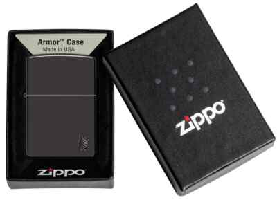 Zippo 46402, Flame Design Armor Lighter, High Polish Black Finish