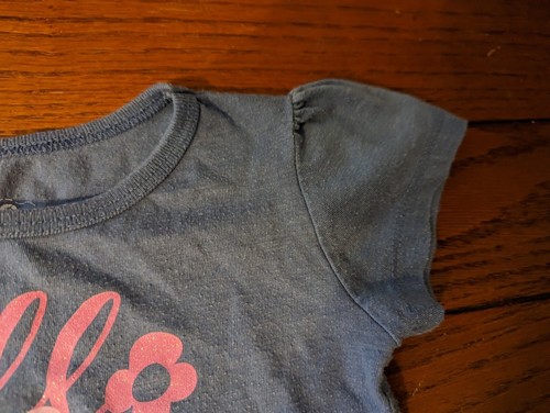 Hello Peppa Pig Toddler Girls Blue/Pink Glitter Hearts Graphic T-shirt sz 4T - Picture 4 of 7
