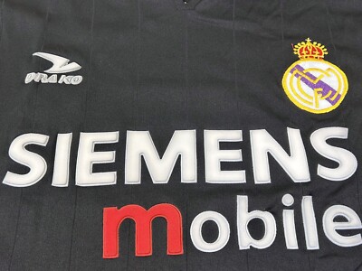2003 2004 Black #7 Siemens Mobile Real Madrid Soccer Futbol