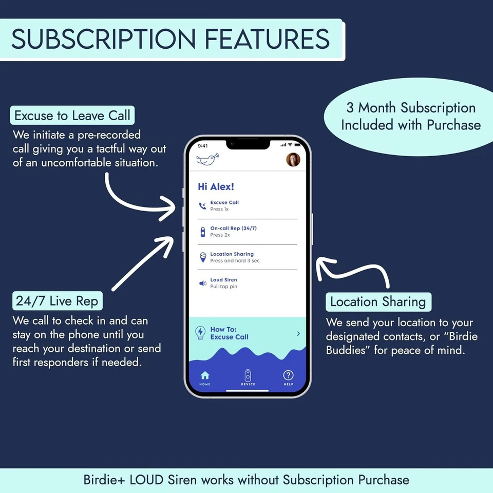 Alarma Inteligente de Seguridad Personal para Mujer - Llavero Bluetooth con Soporte 24/7 Foto 4 de 4