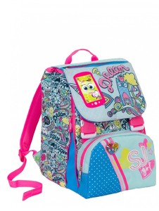 Zaino Scuola SJ GANG Seven Girl Sdoppiabile Flyp System 3 Pattine Azzurro  Fucsia | eBay