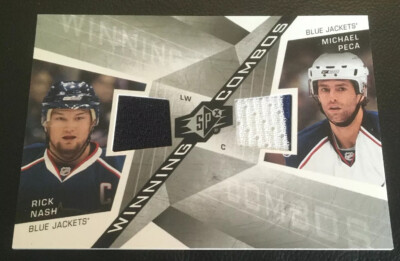 2008-09 Upper Deck SPX Winning Combos Dual Jersey Rick Nash Michael Peca CBJ!