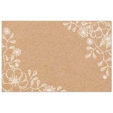 50x Kraft Lace Paper Craft Cards Cardstock 10x6.5CM Wedding Wish Name Place Card