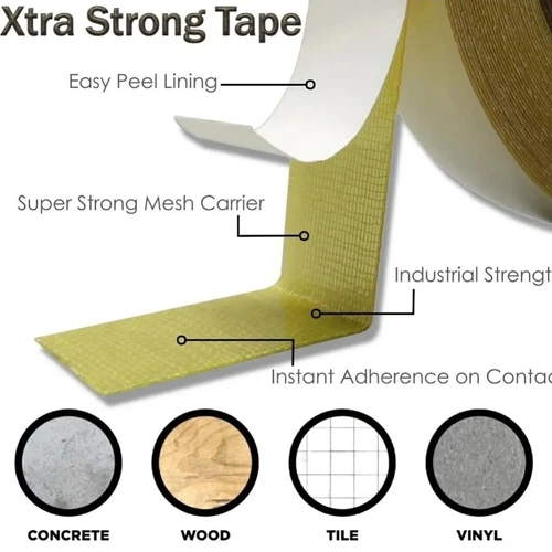 Double Sided Tape Rug Carpet Extra Strong Heavy Duty Sticky Self Adhesive Floor  - Picture 5 of 8