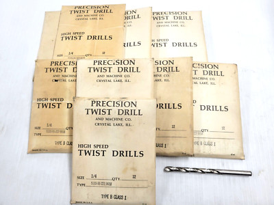 NEW 10 Dozen Precision Twist Drill  and Machine 1/4'' HSS Drill bits