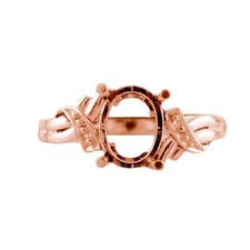 925 Sterling Silver 7x9mm Oval Semi Mount Solitaire Ring For Engagement Ring