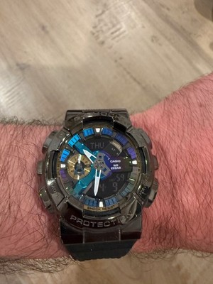 Casio G-Shock GM-110B-1A Metal Covered Black Blue Purple Watch Box