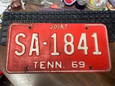 1969 Tennessee Joint License Plate SA-1841