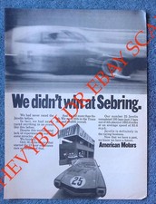 1968 American Motors Javelin Vintage Ad We Didnt Win At Sebring. 1968 American Motors Javelin Vintage Ad We Didnt Win At Sebring.