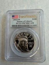 2013-W 1 oz Proof Platinum American Eagle $100 PCGS PR70 DCAM FS (w/OGP) 3449.00 per troy oz