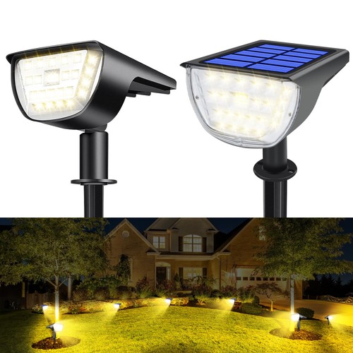 32 LED Solar Spot Lights Outdoor, In-Ground Flood Lights IP65 Waterproof, 3 M...