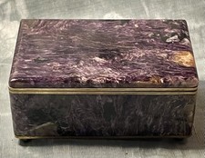 Boite Améthyste 20èm XXèm Coffret Bijoux Collection Pierre dure Décoration Rare