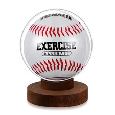 1 Set Baseball Display Case Wood Base Baseball Holder Stand Box Round Clear B...