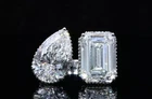 Rare 7.60 Ct Certified White Twin Diamond Solitaires Stylish Ring  925 Silver