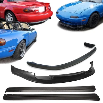 Front Bumper Lip, Rear Diffuser, Side Skirts For 90-97 Mazda Miata MX5 NA, PU GV - Image 1 of 4