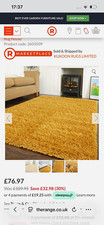 Rug House Deluxe Shaggy Rug Ochre 120x170cm Polyester Anti-Slip