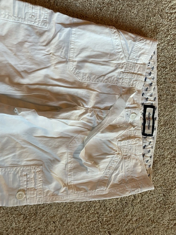 Pantalones cargo informales Abercrombie niños niñas 14 regulares enrollables a capris Y2K Foto 3 de 4
