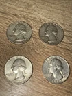 1964 Washington Quarters Lot of 4 Silver Circulated US Coins