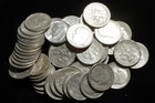 Lot of 50 Roosevelt Dimes 1946-64    Some AU-BU  90% Silver