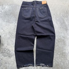 Cole Henry Baggy Washed Denim Wide-Leg Jeans Blue Men's Cotton 5-Pocket