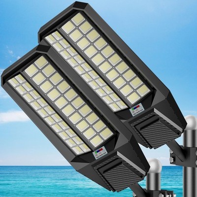 Solar Street Light 10000W 600000 Lumens Dusk-to Dawn Waterproof Jadisi 2-Pack